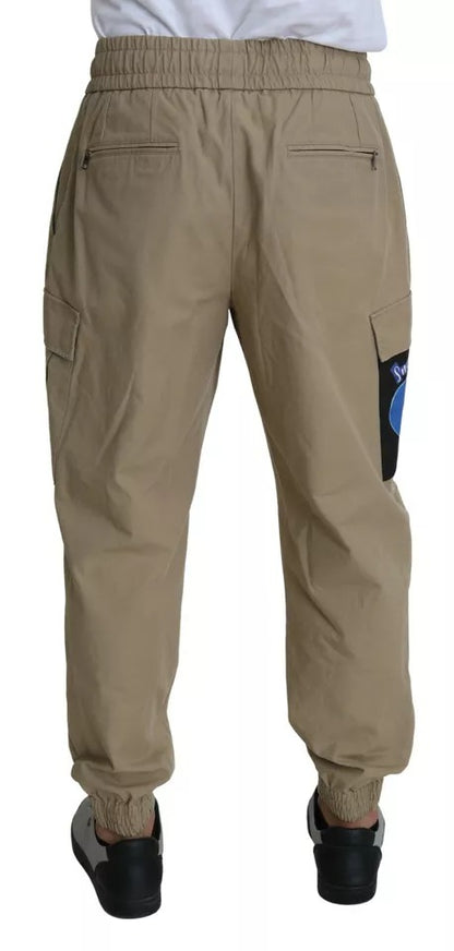 Dolce &amp; Gabbana Beige Cargohose mit Pin-Up-Print
