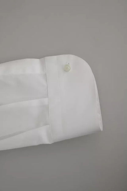 Dolce &amp; Gabbana Weißes formelles Smokingkleid GOLD Hemd