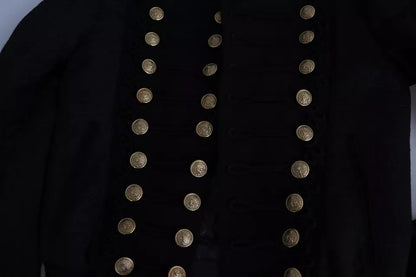 Dolce &amp; Gabbana – Schwarze Militärjacke mit Knopfverzierung