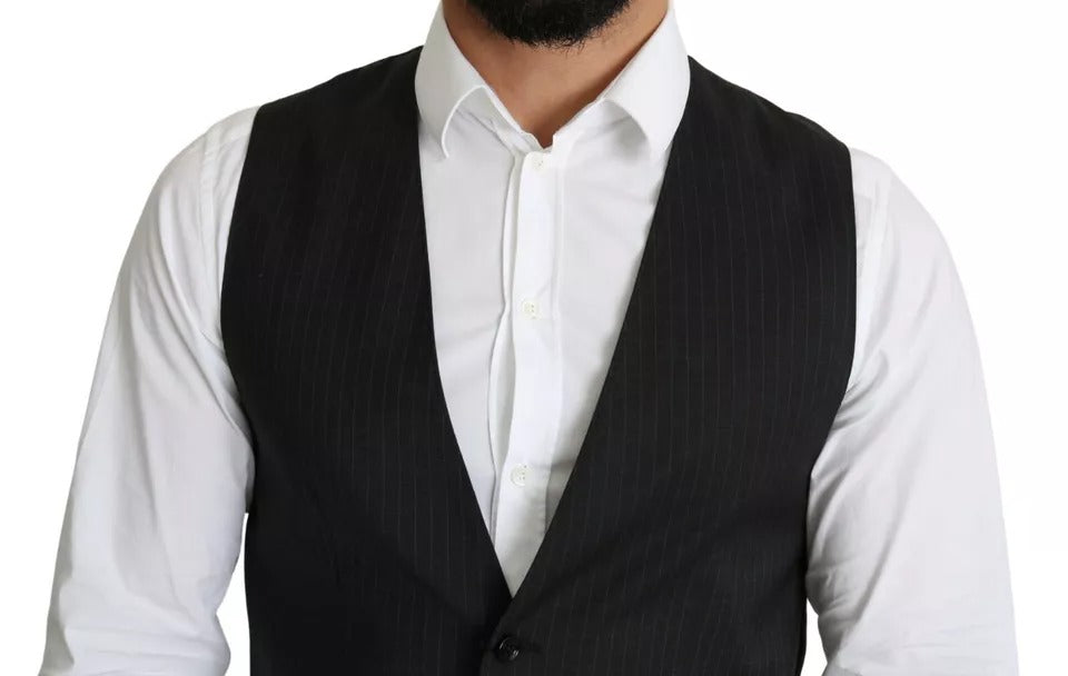 Dolce &amp; Gabbana Schwarze Herren Formelle STAFF-Weste