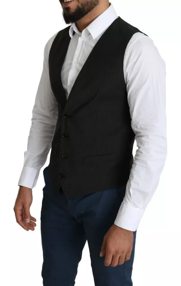 Dolce &amp; Gabbana Schwarze Herren Formelle STAFF-Weste