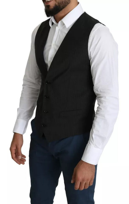 Dolce &amp; Gabbana Schwarze Herren Formelle STAFF-Weste