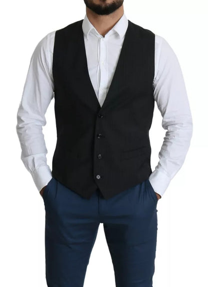 Dolce &amp; Gabbana Schwarze Herren Formelle STAFF-Weste