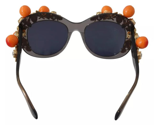 Dolce &amp; Gabbana DG4283B Sonnenbrille mit orangefarbener Acetat-Kristallapplikation