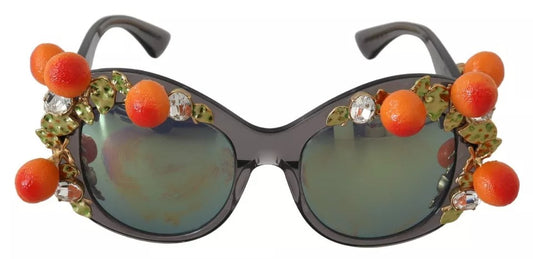 Dolce &amp; Gabbana DG4283B Sonnenbrille mit orangefarbener Acetat-Kristallapplikation