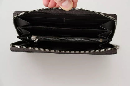 Dolce &amp; Gabbana – Continental-Clutch aus exotischem Leder mit Rundum-Reißverschluss in Braun