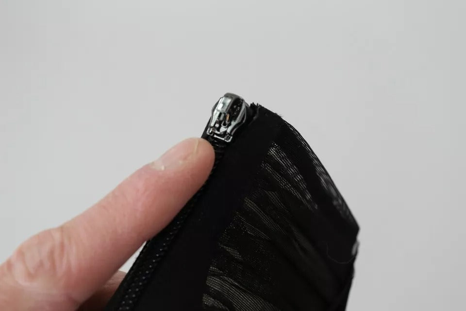 Dolce &amp; Gabbana Schwarze Tüll-Stiefeletten mit Stilettoabsatz