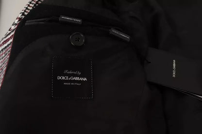 Dolce &amp; Gabbana – Grau karierte, lange Trenchcoat-Jacke
