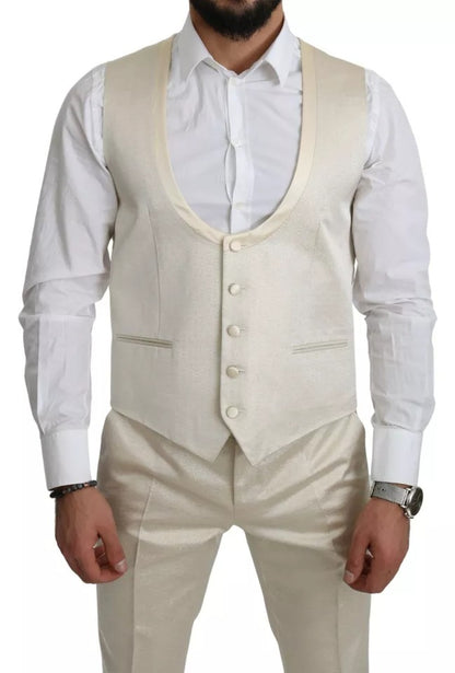 Dolce &amp; Gabbana Beige Wollcreme 3-teiliger SICILIA-Schalanzug