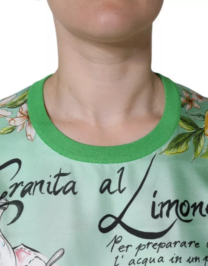 Dolce &amp; Gabbana – Langärmliger Pullover „Granita Al Limone“ aus grüner Seide
