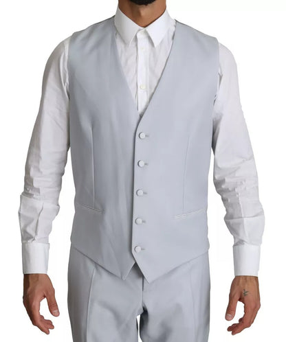 Dolce &amp; Gabbana Hellblauer 3-teiliger Anzug aus Wolle SICILIA