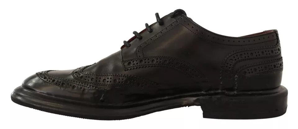 Dolce &amp; Gabbana – Derby-Schnürschuhe aus perforiertem Leder in Schwarz
