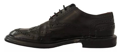 Dolce &amp; Gabbana – Derby-Schnürschuhe aus perforiertem Leder in Schwarz