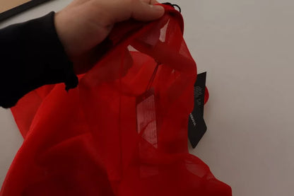 Dolce &amp; Gabbana Orangefarbener halbtransparenter Blusenpullover