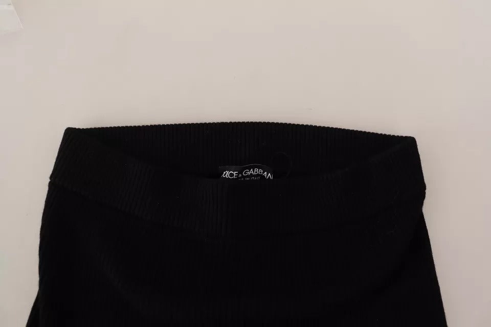 Dolce &amp; Gabbana – Schwarze Stretch-Strumpfhose mit hoher Taille