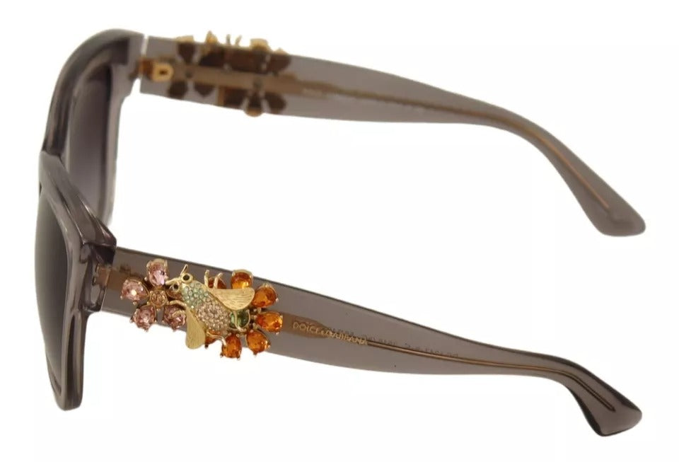 Dolce &amp; Gabbana DG 4247-BF Sonnenbrille aus Acetat mit transparenter Verzierung und Kristallen