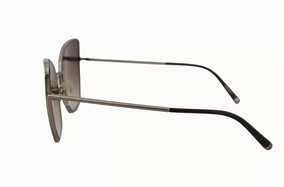 Dolce &amp; Gabbana DG2212 – Sonnenbrille mit ovalem Metallrahmen und Spitzenlogo in Schwarz und Silber