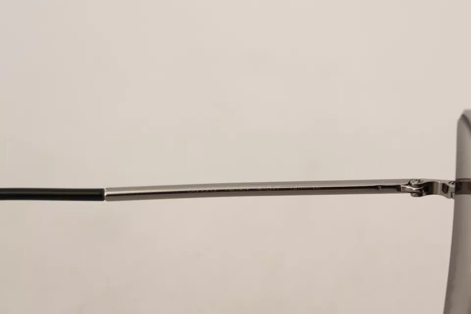 Dolce &amp; Gabbana DG2212 – Sonnenbrille mit ovalem Metallrahmen und Spitzenlogo in Schwarz und Silber