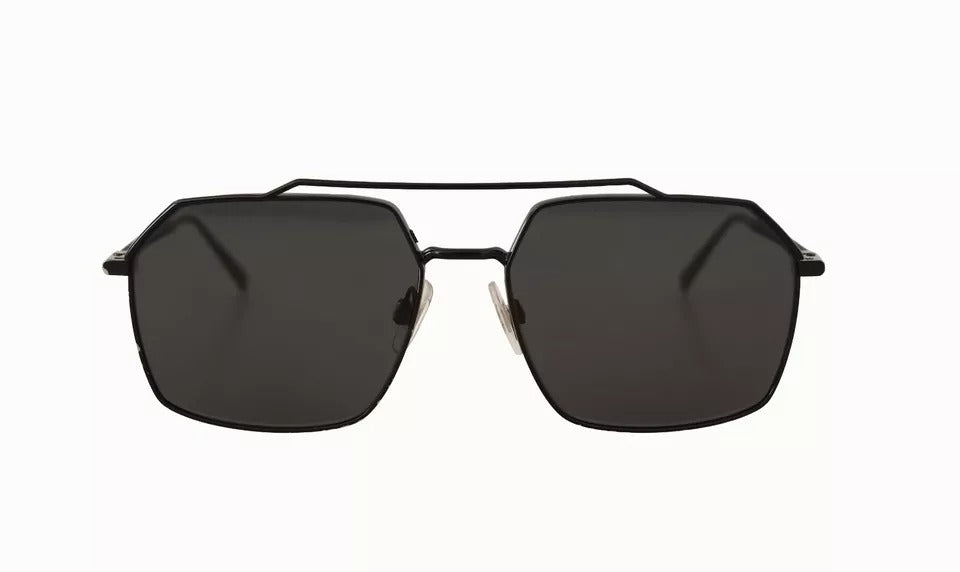 Dolce &amp; Gabbana DG2250 – Quadratische Sonnenbrille aus schwarzem Metall mit Vollrand