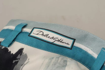 Dolce &amp; Gabbana Blau gestreifte Karottenhose aus Seide