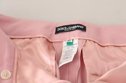 Dolce &amp; Gabbana – Karottenhose aus Wolle mit mittlerer Taille in Rosa