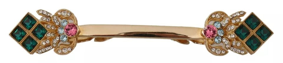 Dolce &amp; Gabbana – Kragenstopper-Brosche aus vergoldetem 925er Sterlingsilber mit Kristallen