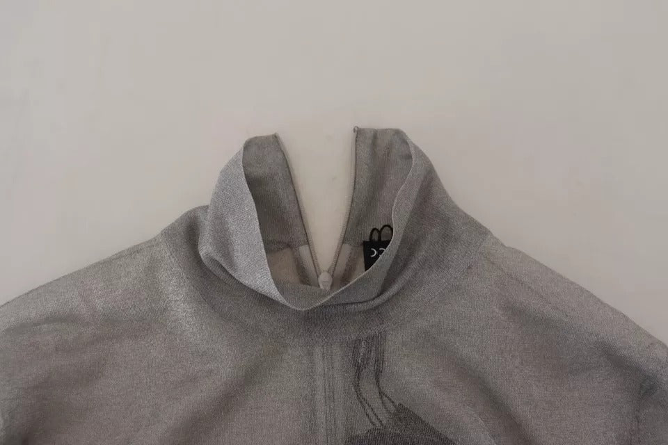 Dolce &amp; Gabbana Grauer durchsichtiger Rollkragenpullover