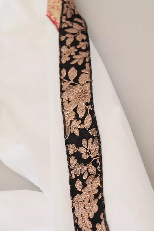 Dolce &amp; Gabbana – Weiße Hose aus Jacquard-Baumwollmischung mit mittlerer Taille