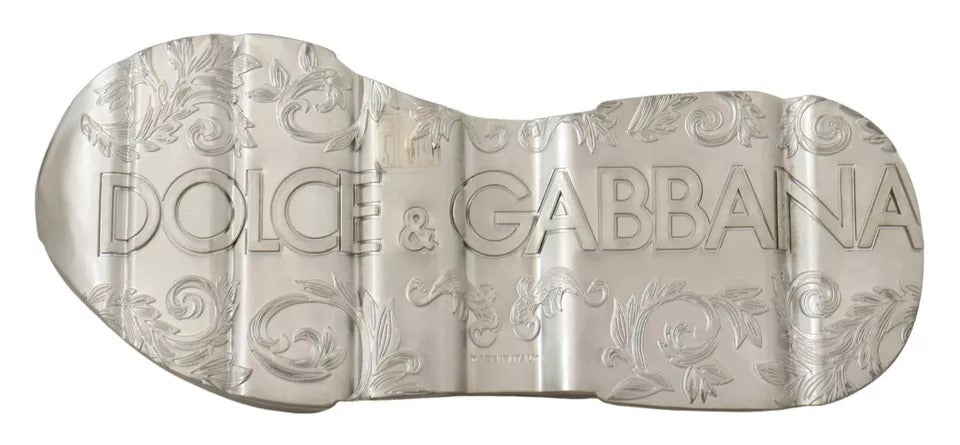 Dolce &amp; Gabbana Daymaster Sneakers aus weißem und silbernem Leder