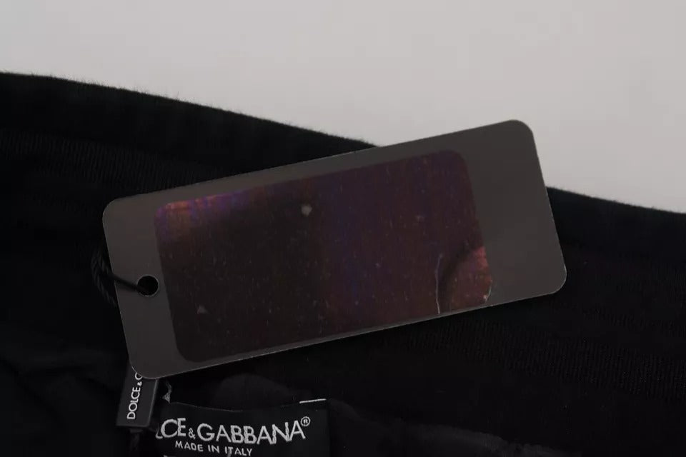 Dolce &amp; Gabbana – Schwarze Skinny-Jogginghose aus Baumwolle