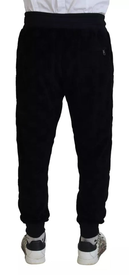 Dolce &amp; Gabbana – Schwarze Skinny-Jogginghose aus Baumwolle