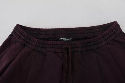 Dolce &amp; Gabbana Bordeaux Baumwoll-Cargo-Jogginghose