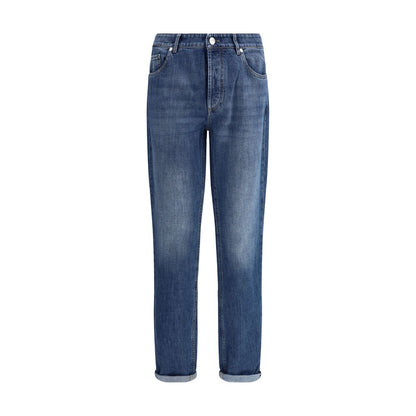 Brunello Cucinelli Blaue Baumwoll-Jeans mit geradem Bein