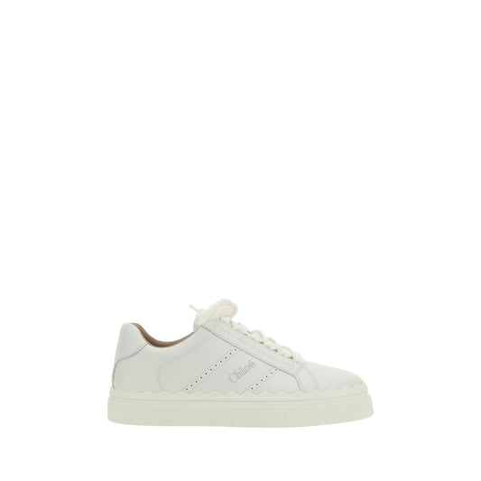 Chloé Sneaker aus weißem Kalbsleder, Modell Bos Taurus, niedriger Schaft.