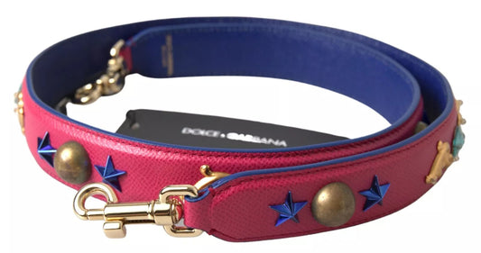 Dolce &amp; Gabbana – Schultergurt aus exotischem Leder mit Nieten in Rosa