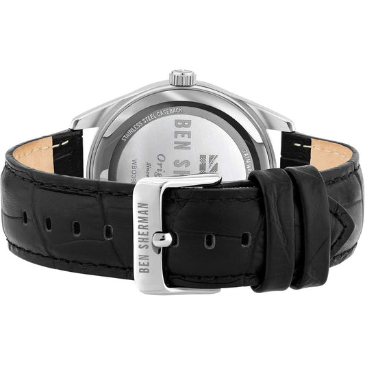Ben Sherman – Schwarze Lederuhr