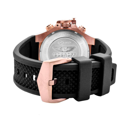 Bobroff-Armbanduhr aus schwarzem Kautschuk