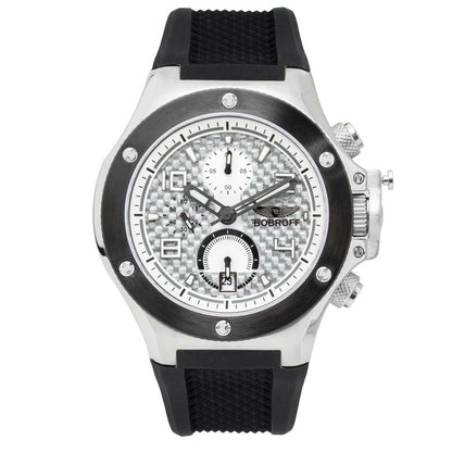 Bobroff-Armbanduhr aus schwarzem Kautschuk