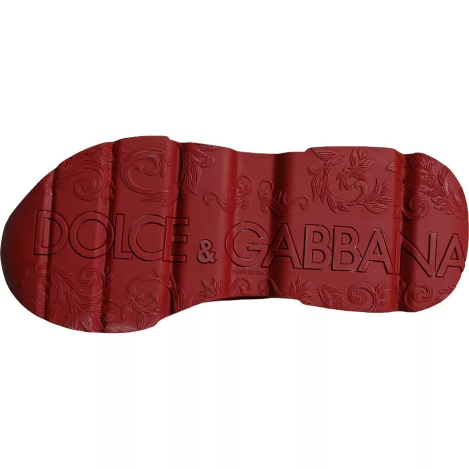 Dolce &amp; Gabbana Rote Daymaster Low Top Sneakers aus Leder