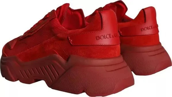 Dolce &amp; Gabbana Rote Daymaster Low Top Sneakers aus Leder
