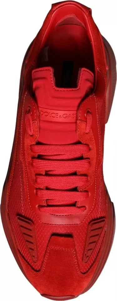 Dolce &amp; Gabbana Rote Daymaster Low Top Sneakers aus Leder