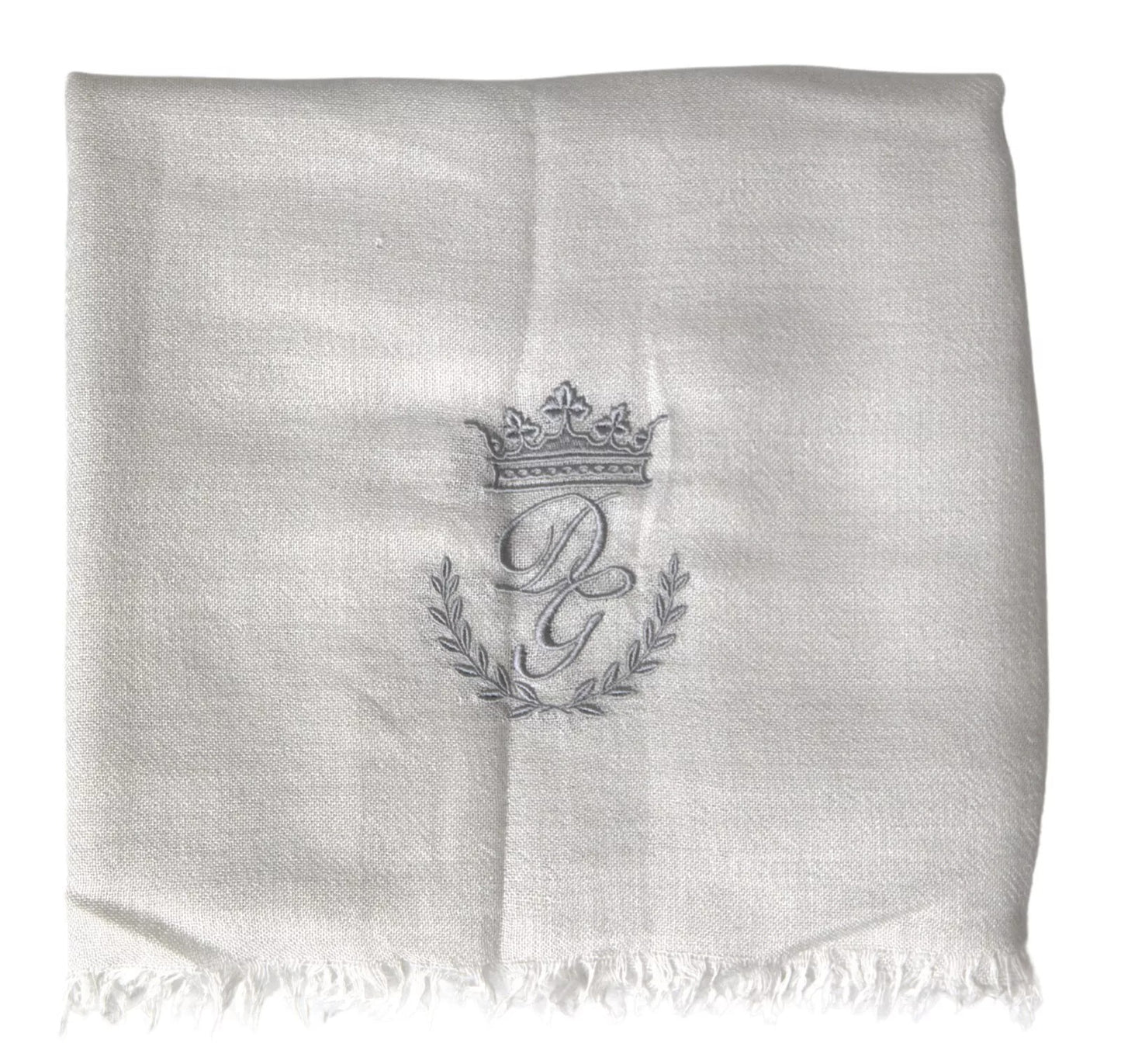 Dolce &amp; Gabbana – Grauer Kaschmir-Wickelschal mit Fransen