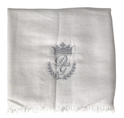 Dolce &amp; Gabbana – Grauer Kaschmir-Wickelschal mit Fransen