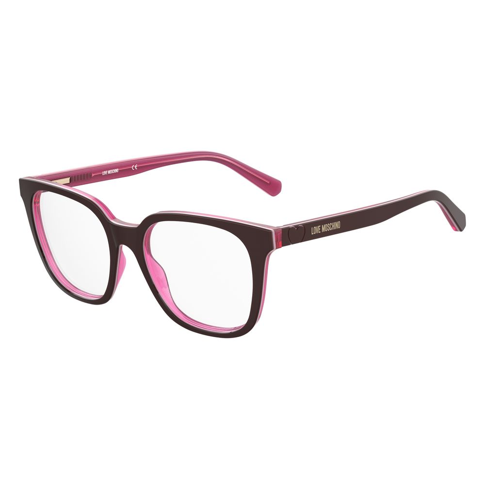 Love Moschino Burgunderfarbene Acetat-Brille (Gestell)