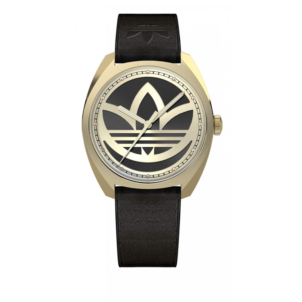Adidas Uhr aus schwarzem Leder