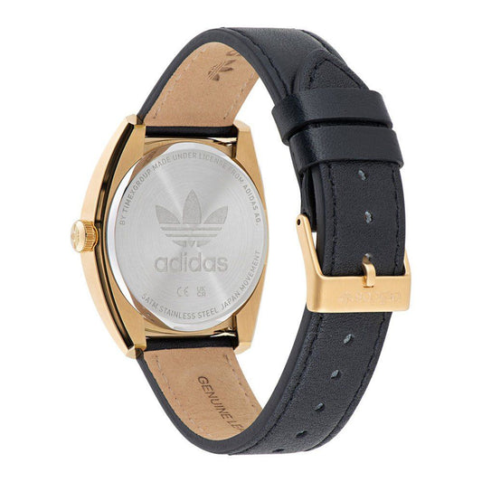 Adidas Uhr aus schwarzem Leder