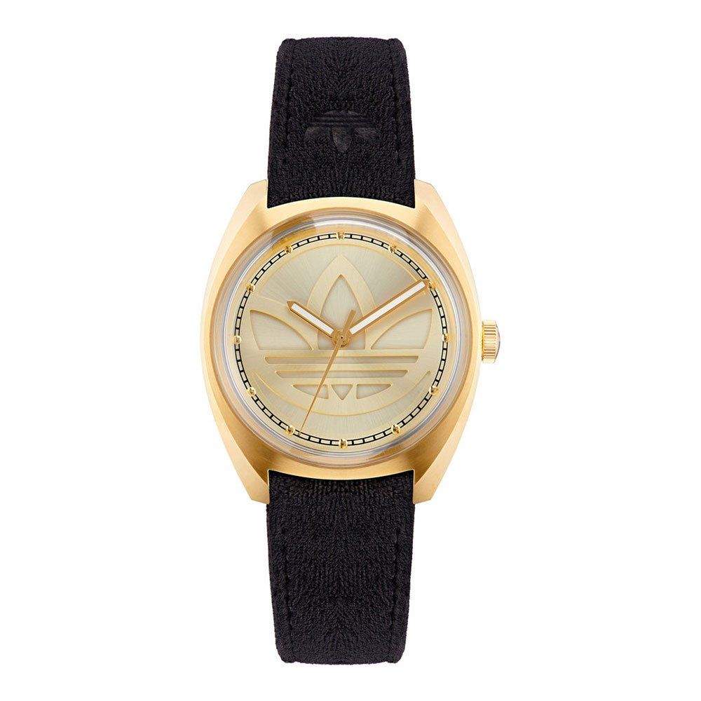 Adidas Uhr aus schwarzem Leder