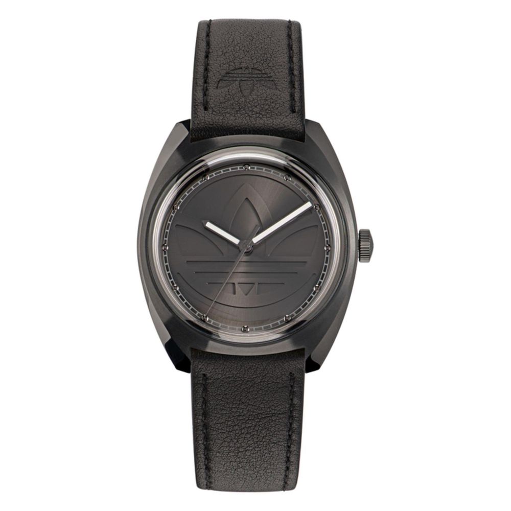 Adidas Uhr aus schwarzem Leder