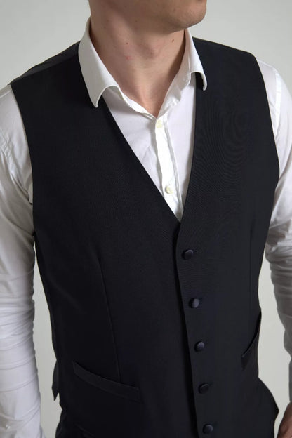 Dolce &amp; Gabbana – Schwarzer dreiteiliger einreihiger MARTINI-Anzug