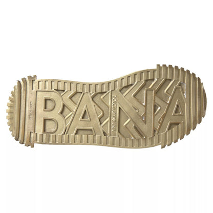 Dolce &amp; Gabbana Metallic Gold NS1 Low Top Sneakers Schuhe Sneakers